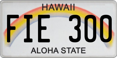 HI license plate FIE300