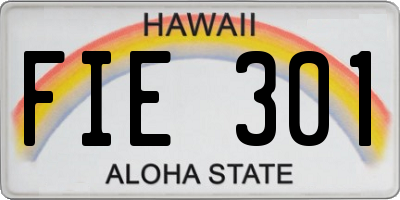HI license plate FIE301