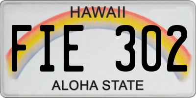 HI license plate FIE302