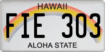 HI license plate FIE303