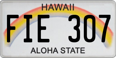 HI license plate FIE307