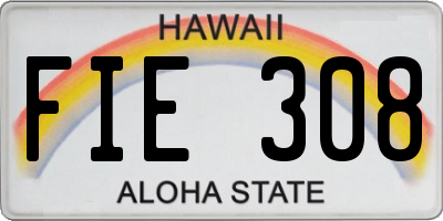HI license plate FIE308