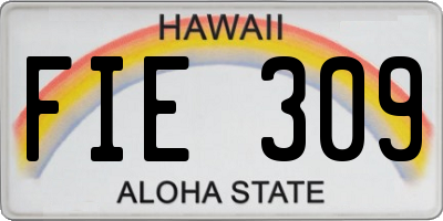 HI license plate FIE309