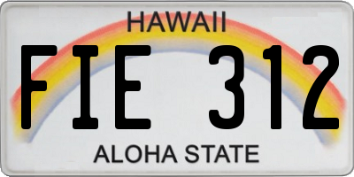 HI license plate FIE312