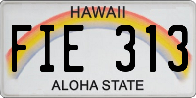 HI license plate FIE313