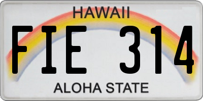 HI license plate FIE314