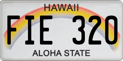 HI license plate FIE320