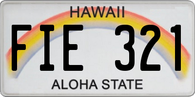 HI license plate FIE321