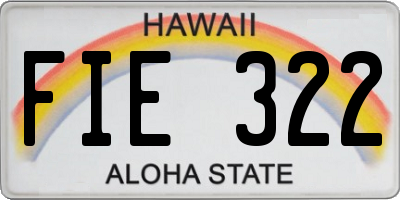 HI license plate FIE322
