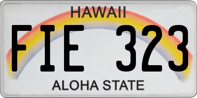 HI license plate FIE323