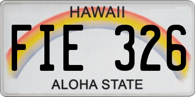 HI license plate FIE326