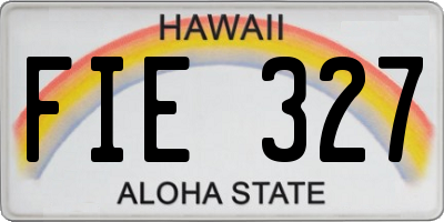 HI license plate FIE327