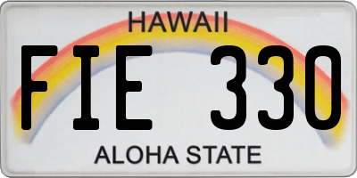 HI license plate FIE330