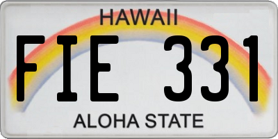 HI license plate FIE331
