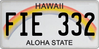 HI license plate FIE332