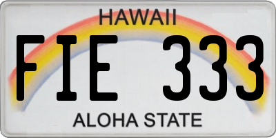 HI license plate FIE333