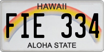 HI license plate FIE334