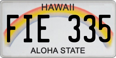 HI license plate FIE335