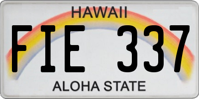 HI license plate FIE337