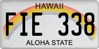 HI license plate FIE338