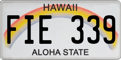 HI license plate FIE339