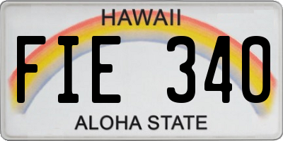 HI license plate FIE340