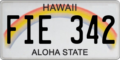HI license plate FIE342