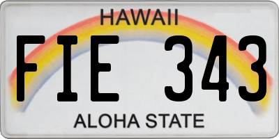HI license plate FIE343