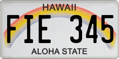 HI license plate FIE345