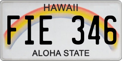 HI license plate FIE346
