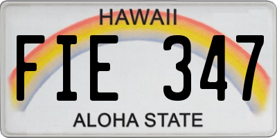 HI license plate FIE347