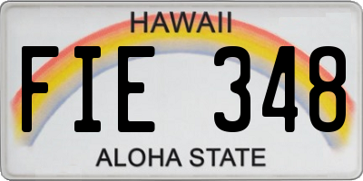 HI license plate FIE348