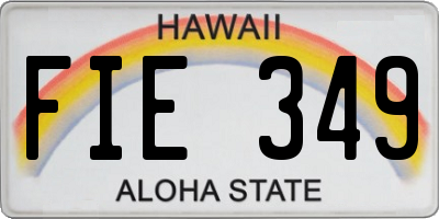 HI license plate FIE349