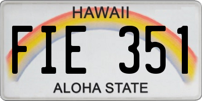 HI license plate FIE351
