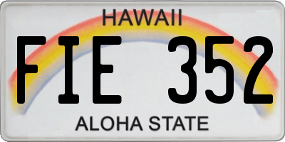 HI license plate FIE352
