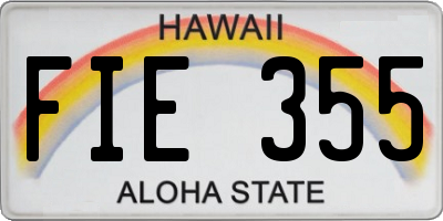 HI license plate FIE355