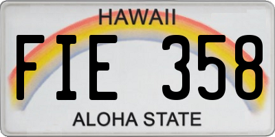 HI license plate FIE358
