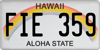 HI license plate FIE359
