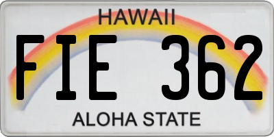 HI license plate FIE362