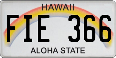 HI license plate FIE366