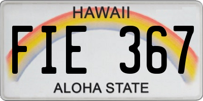 HI license plate FIE367