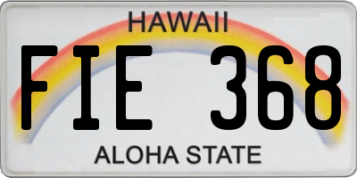 HI license plate FIE368