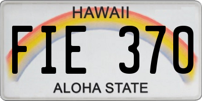 HI license plate FIE370