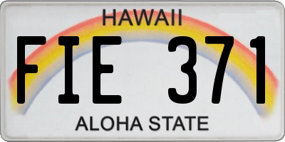 HI license plate FIE371