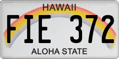 HI license plate FIE372