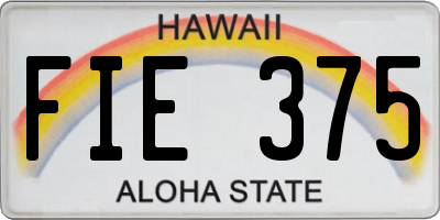 HI license plate FIE375