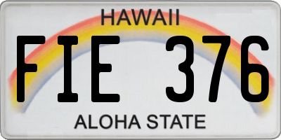 HI license plate FIE376