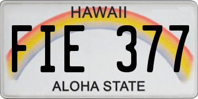 HI license plate FIE377