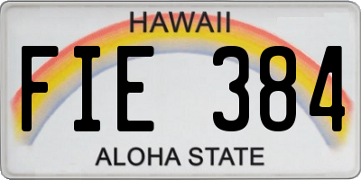 HI license plate FIE384