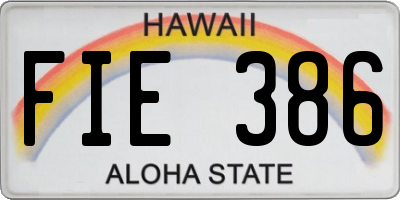 HI license plate FIE386